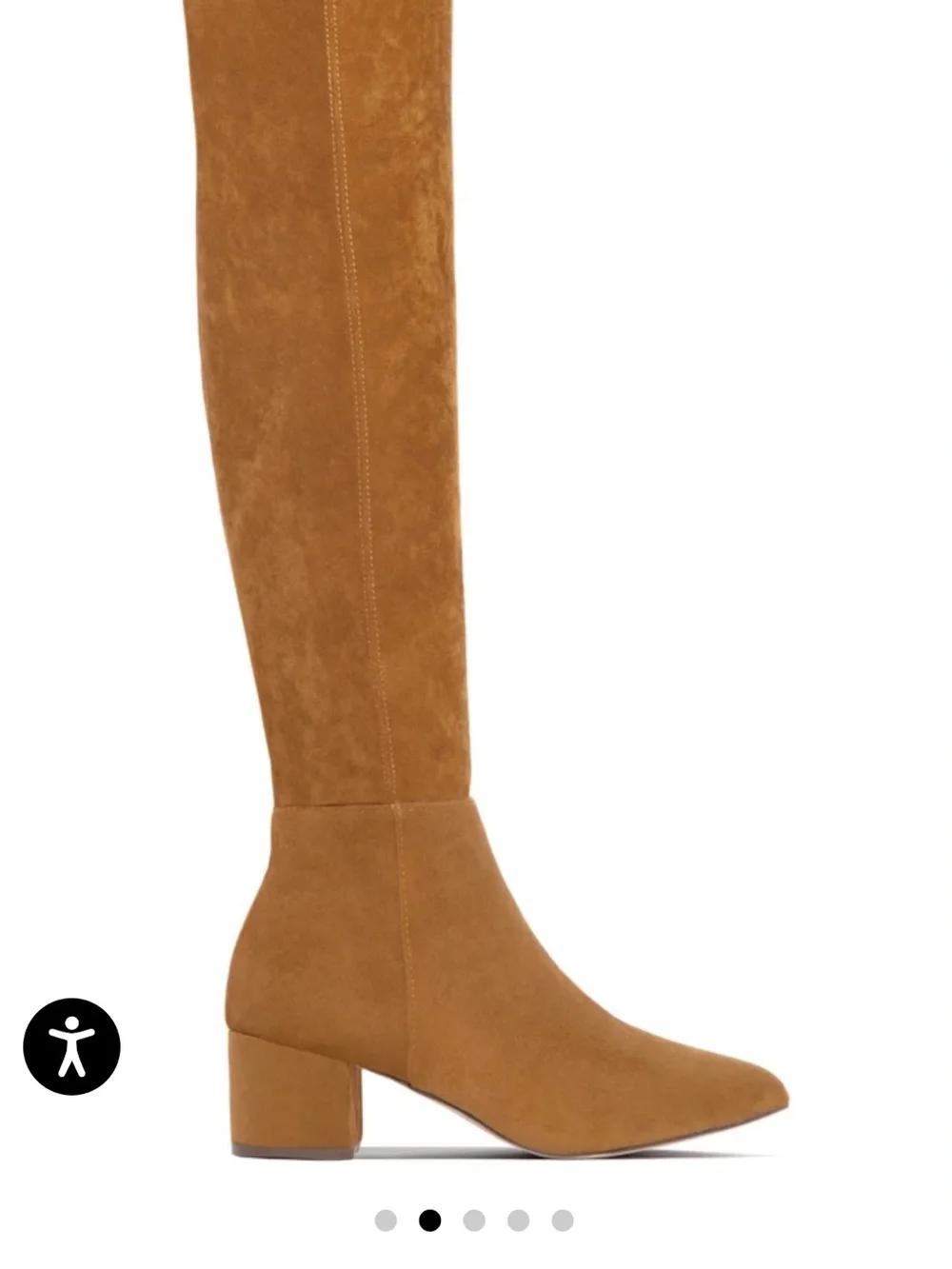 Miss Lola Over-The-Knee Pointed Toe Boots in Cognac